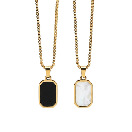 Small Square Necklace (Dual Sided)