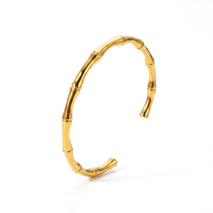 Bamboo Hand cuff | stainless steel