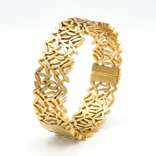 Hollow Leaf Bangle + Ring