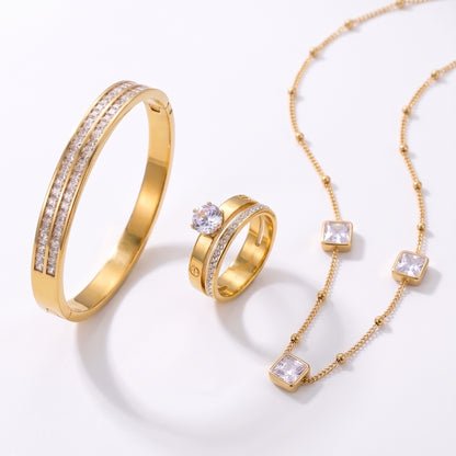 Premium Crystal Bangle, Ring & Necklace Deal