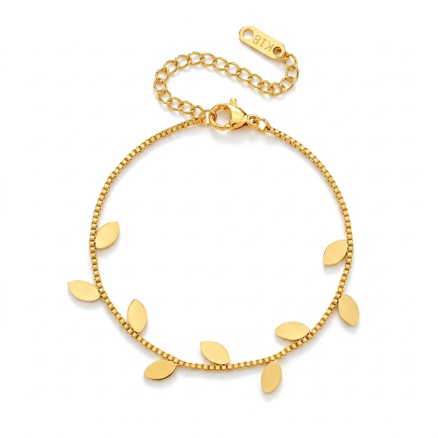 Gold Leaf Charm Bracelet