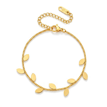 Gold Leaf Charm Bracelet