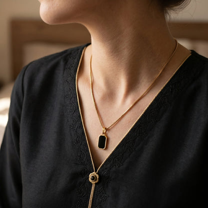 Small Square Necklace (Dual Sided)