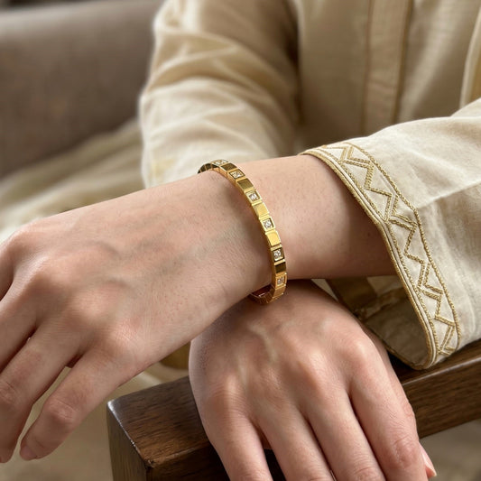 Diamond  Ice Cube Bangle